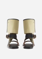 Canvas Gladiator Wrap Sandal in Ecru - CO Collections